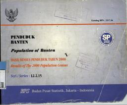 Population Of Banten Results Of The 2000 Population Census